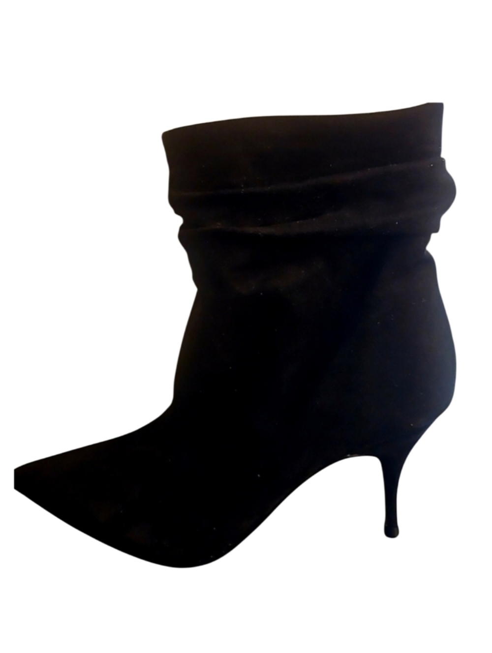 NEW! ANN TAYLOR Black Suede Textured Slouchy Ankle Boots 6.